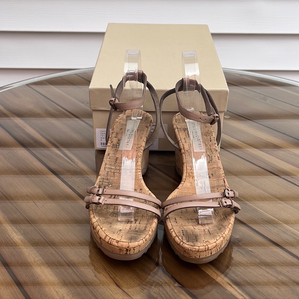 Stella Mccarthy To Strap Cork, Wedge Sandals In Great Condition